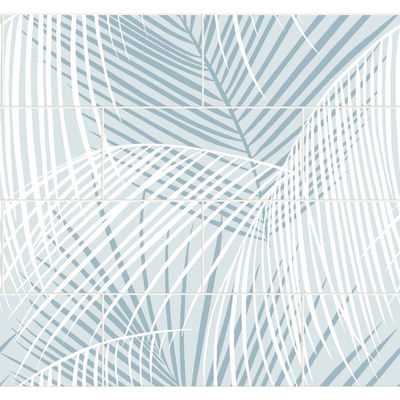 Lillian August Palm Tile Summer Skies Wallpaper