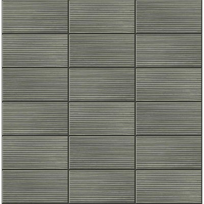 Lillian August Rib Tile Charcoal Wallpaper