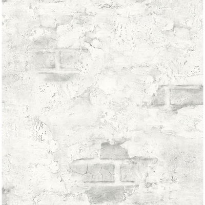 Stuccoed Brick Fog Gray Wallpaper