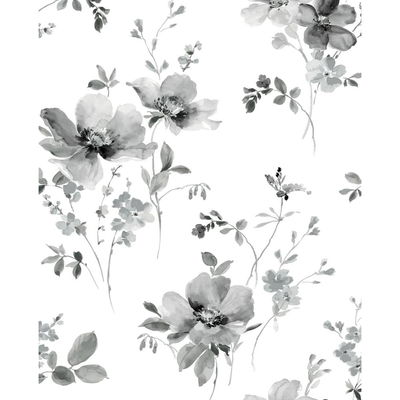 Watercolor Windflower Inkwell & Heather Wallpaper
