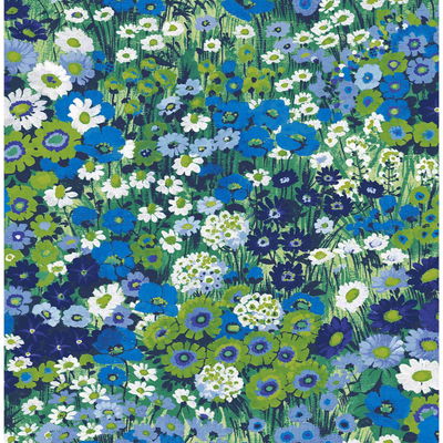 Floral Meadow Bright Blue & Sap Green Wallpaper