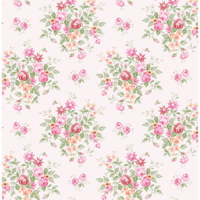 Floral Bunches Posy Pink Wallpaper