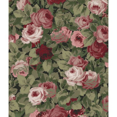 Rose Garden Garnet & Basil Wallpaper