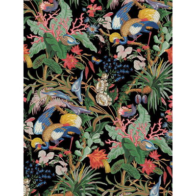Tropical Canopy Ebony Wallpaper