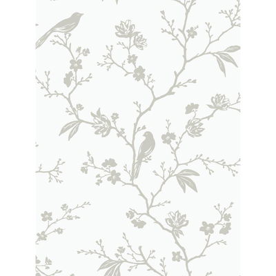 Songbird Chinoiserie Nickel Wallpaper