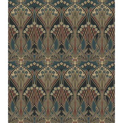 Deco Dragonfly Aegean Blue & Clay Wallpaper