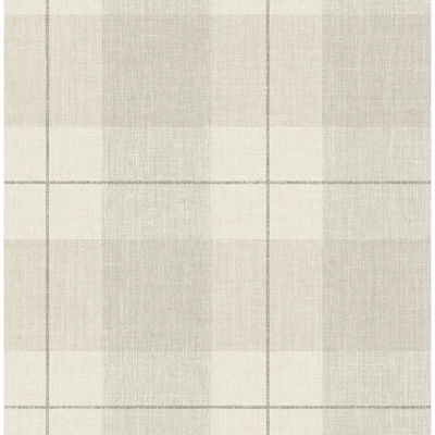 Lenox Hill Plaid Neutral Wallpaper