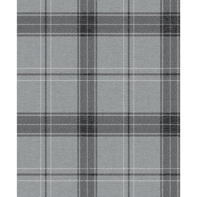 Manorvale Plaid Greyscale Wallpaper