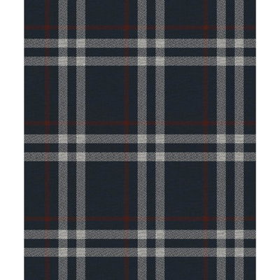 Calverlay Plaid Blue & Red Wallpaper