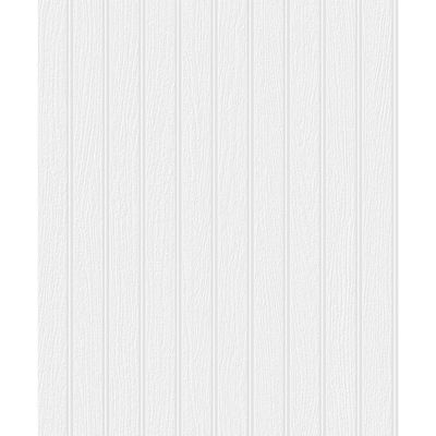 Faux Beadboard White Wallpaper