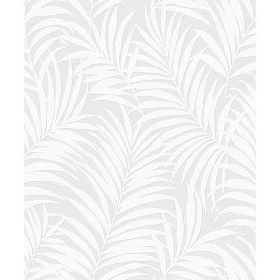 Tossed Palm White Wallpaper