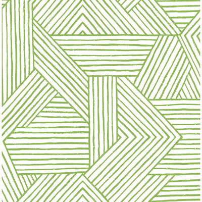 Stacy Garcia Home Etched Geometric Spring Green Wallpaper