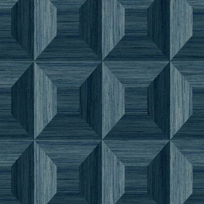 Squared Away Geometric Blue Wallpaper