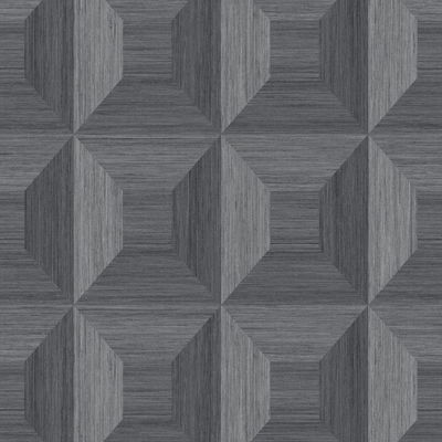 Squared Away Geometric Cove Gray Wallpaper