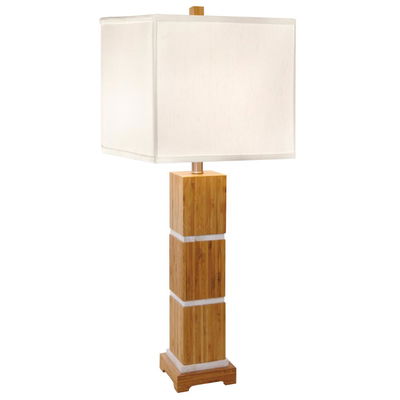 Tahiti Table Lamp in Satin with Brushed Nickel Accents