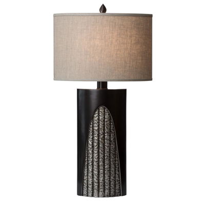 Troy Table Lamp in Satin Bronze with Brushed Nickel Accents