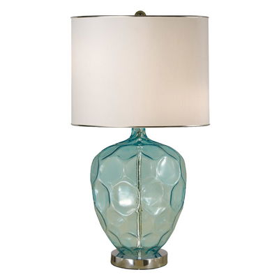 Abyss Table Lamp in Translucent Turquoise / Polished Nickel