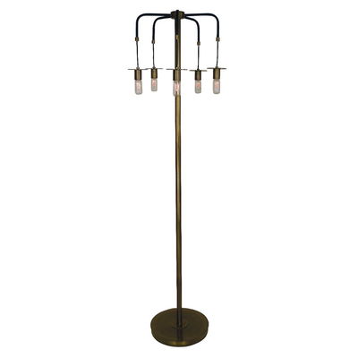Juliette  Floor Lamp in Antique Brass / Matte Black