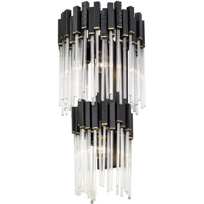 Matrix 2-Light 2-Tier Sconce - Matte Black/French Gold