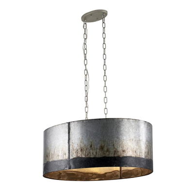 Cannery 6-Light Oval/Linear Pendant - Ombre Galvanized