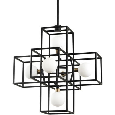 Plaza 6-Light Pendant - Carbon/Havana Gold