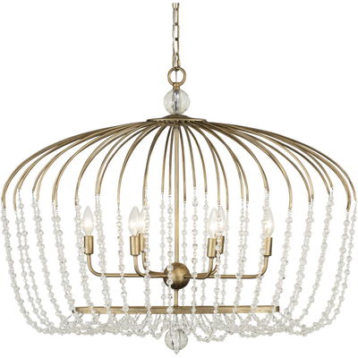 Voliere 6-Light Crystal Oval Pendant - Havana Gold