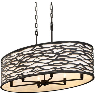Kato 6-Light Oval Pendant - Carbon Black