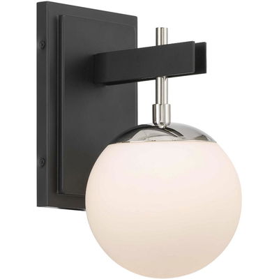 Allie 1-Light Bath - Black/Polished Nickel