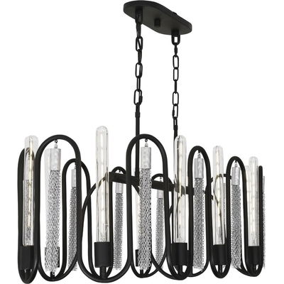 Darden 10-Light Linear Pendant - Matte Black/Painted Chrome
