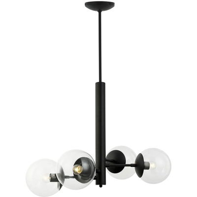 Mid-Century 4-Light Chandelier - Black