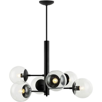 Mid-Century 6-Light Chandelier - Black
