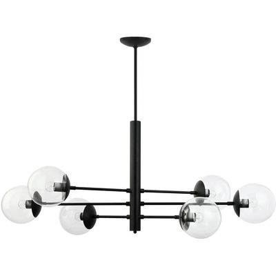 Mid-Century 6-Light Linear Pendant - Black