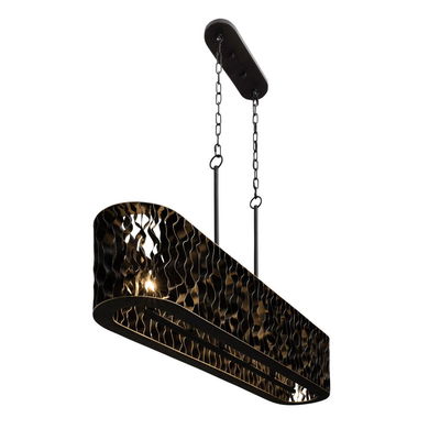Estela 6-Light   Linear Pendant - Matte Black/French Gold