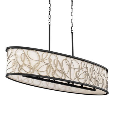 Scribble 6-Light Linear Pendant - Matte Black/Artifact