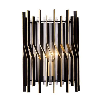 Park Row 1-Light   Sconce - Matte Black/French Gold