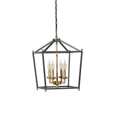 Gridlock 4-Light Pendant - Heritage Black/Antique Bronze